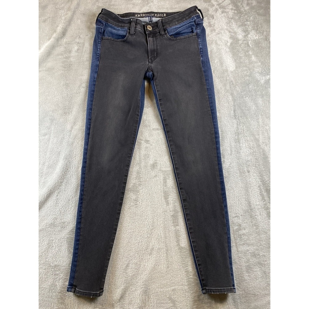 American Eagle Outfitters Women's Jegging Size 6‎ Super Stretch x4 Black & Blue